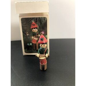 1981 Hallmark Drummer Boy Clothespin Christmas Ornament VTG w/Box